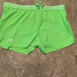 Lime green under armour shorts